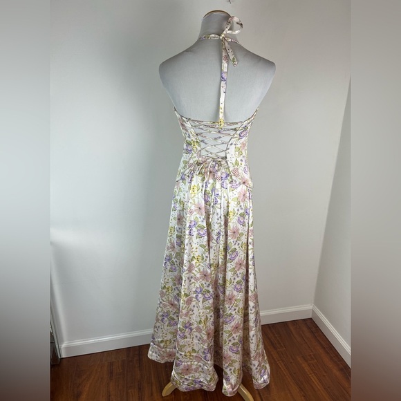 V Chapman The Carrie Set Cordoba Print Corset Top Midi Skirt Floral Size 0 - Picture 9 of 14